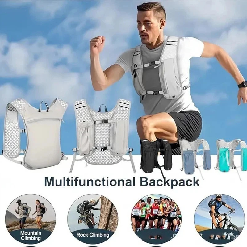 Lightweight Running Vest with Phone Holder New Reflective Hydration Water Chest