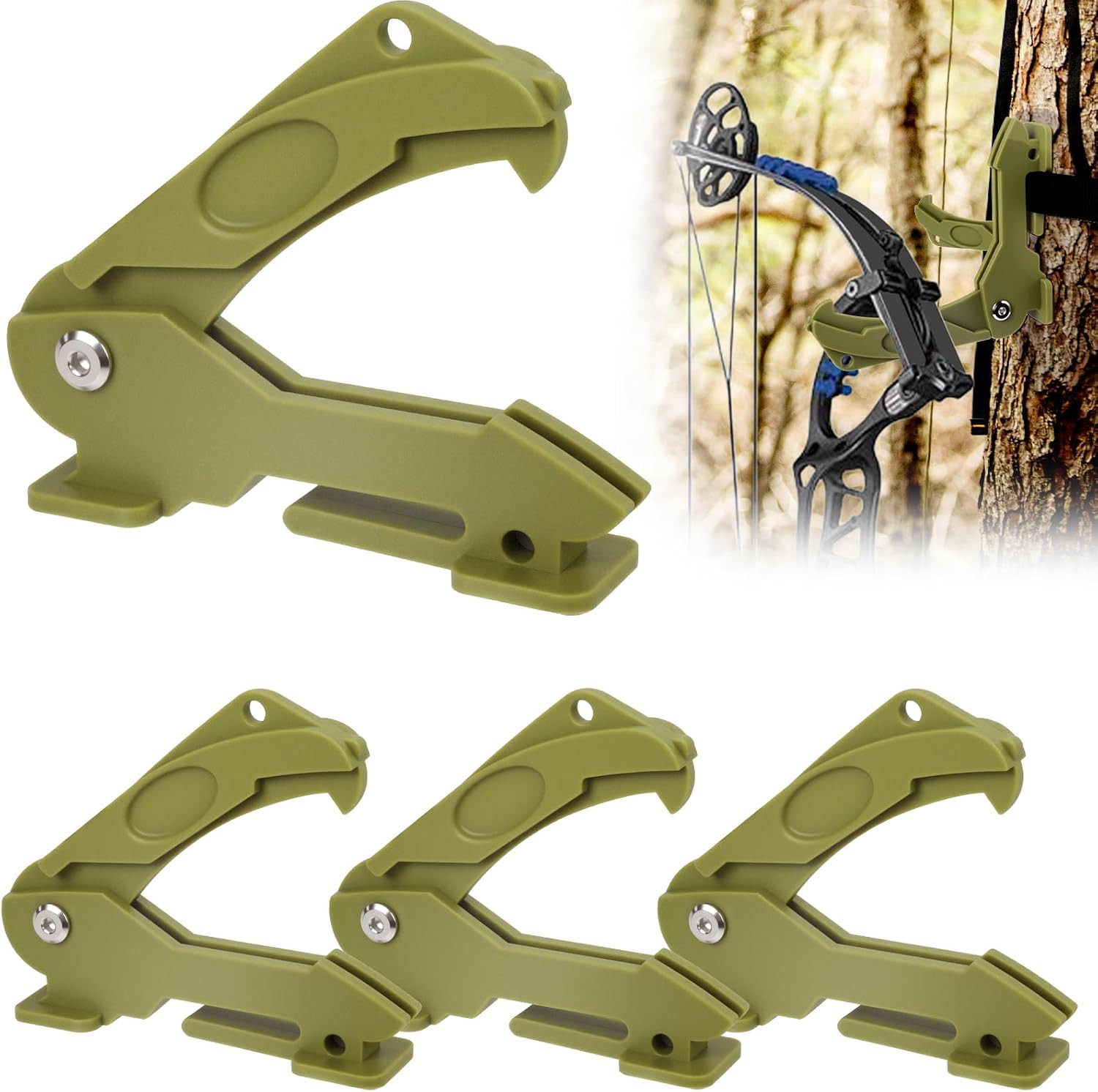 4Pcs Saddle Hunting Bow Hangers, Saddle Hunting Gear Accessory Hooks for Gear St