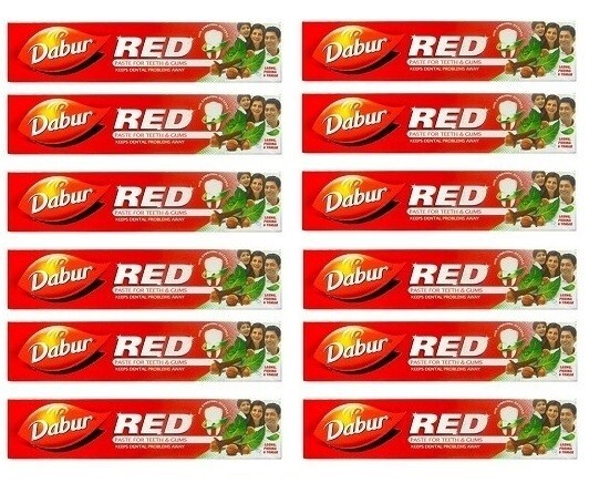 12X Dabur Red Toothpaste - 100% Genuine Paste for teeth and gums 37g