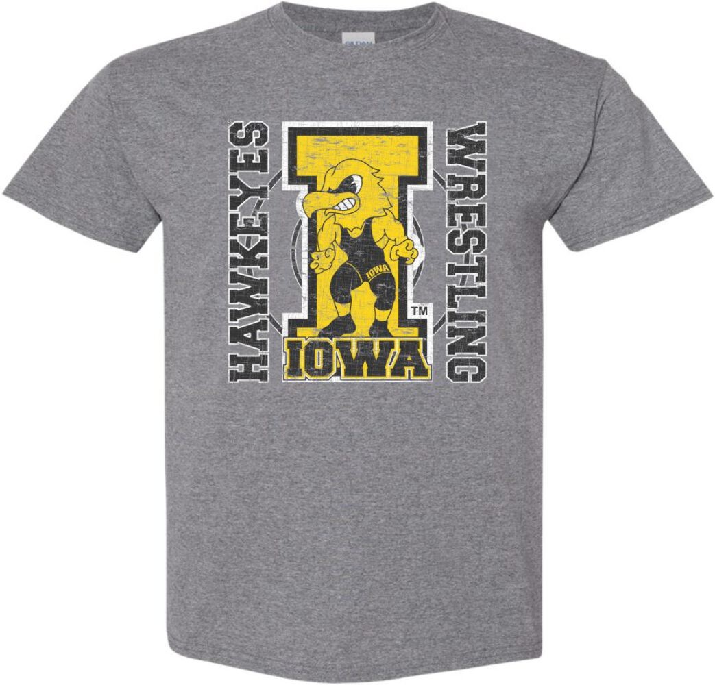 Hawkeyes Wrestling I Herky - Iowa Hawkeyes Medium Gray Shirt
