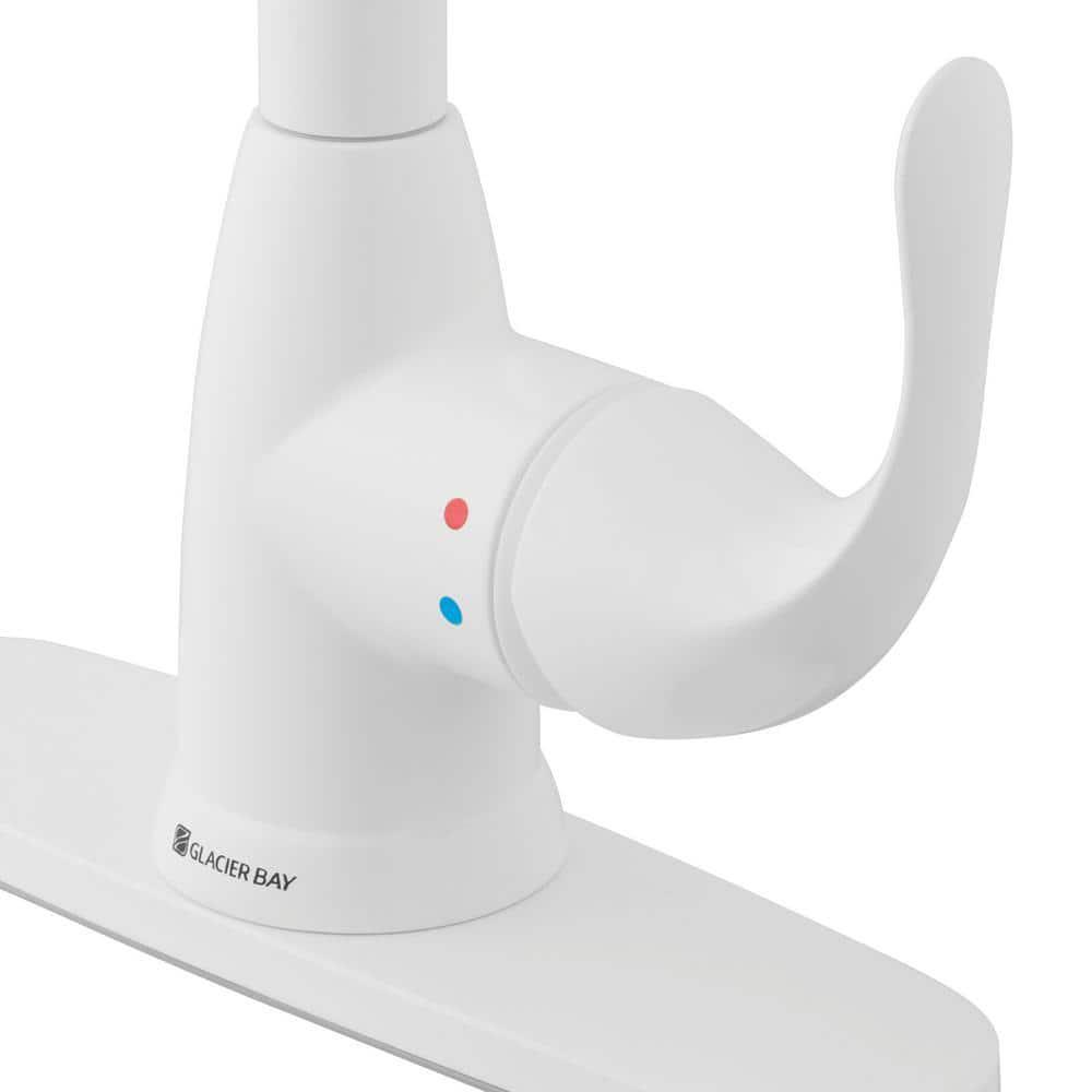 Glacier Bay Pull Down Kitchen Faucet 1.8-GPM 2-Spray Modes Single-Handle White