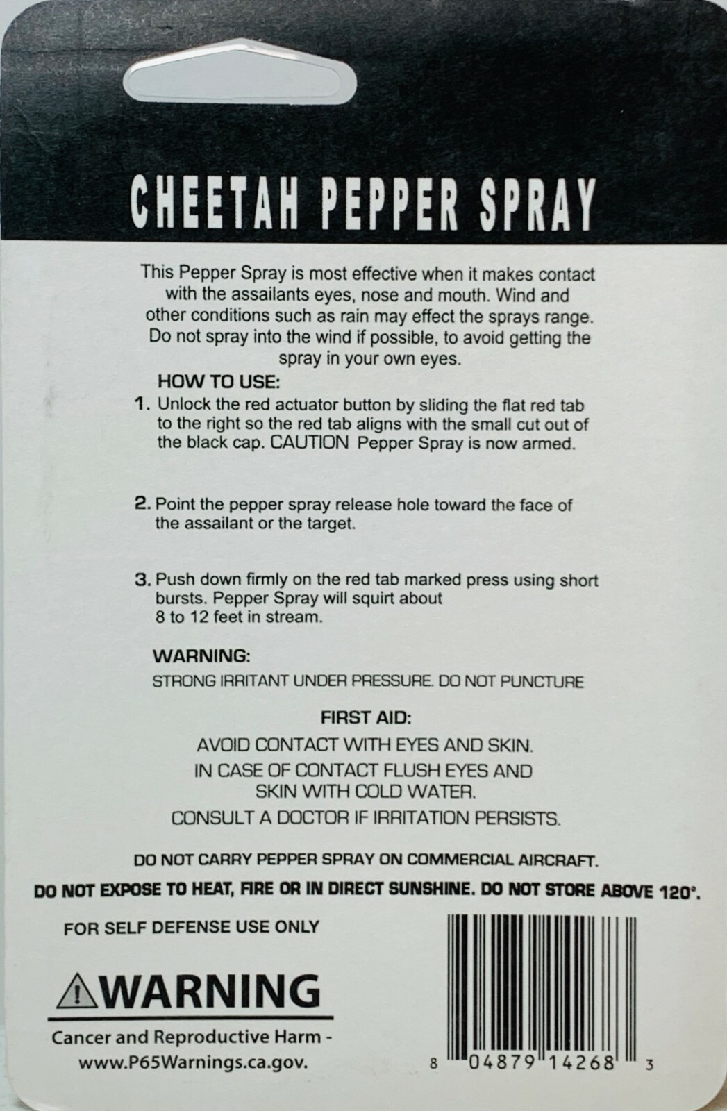 Cheetah Pepper Spray Maximum Strength Leather Case Security Black NEW