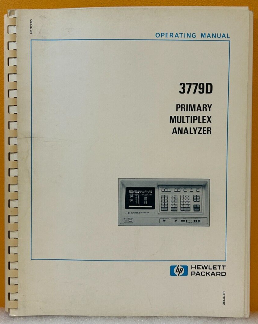 HP / Agilent 03779-90007 1982 3779D Primary Multiplex Analyzer Operating Manual.