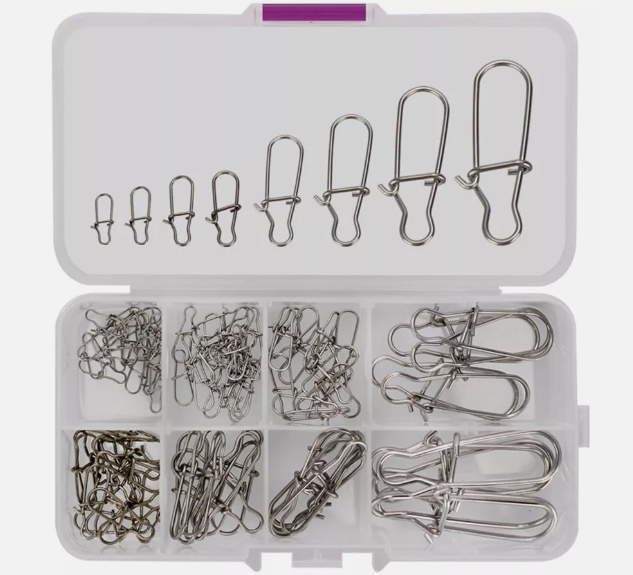 100Pcs Duo Lock Fishing Snap Stainless Quick Change Fishing Snaps Clip Swivels