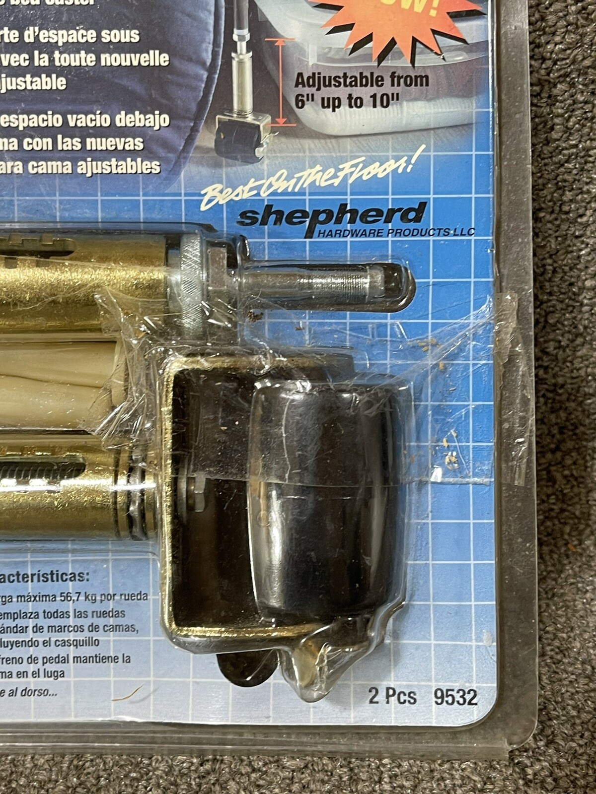 Shepherd Hardware 9532 Adjustable Bed Risers 6" up to 10" (1 pack) New