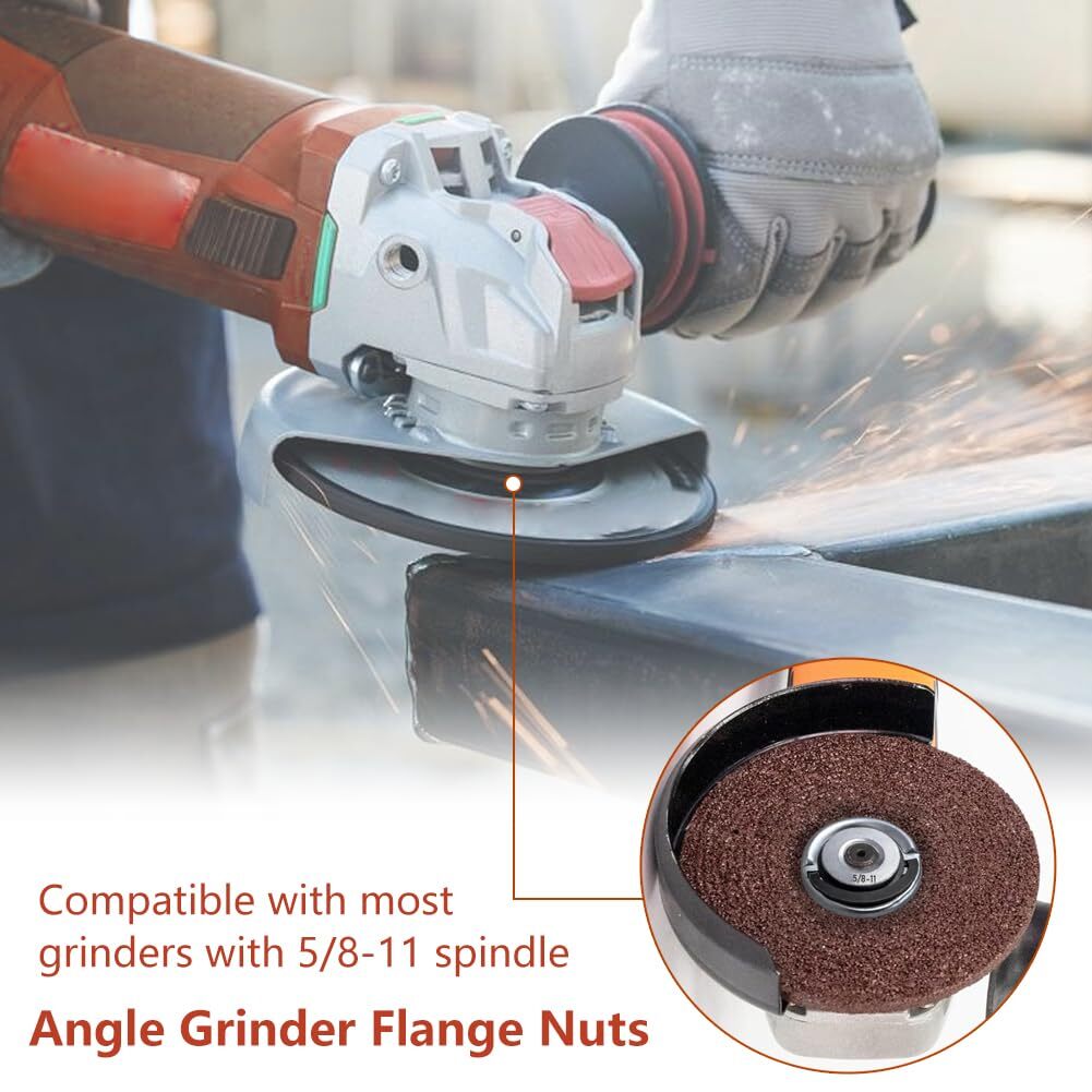 2Pcs Angle Grinder Flange Nuts with 5/8-11 Inch Thread, Quick Change Grinder