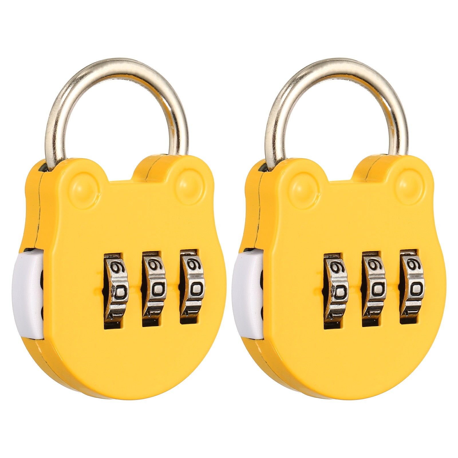 Combination Padlock (Small, Yellow)(2 Pcs),Cat Shackle Code Locks