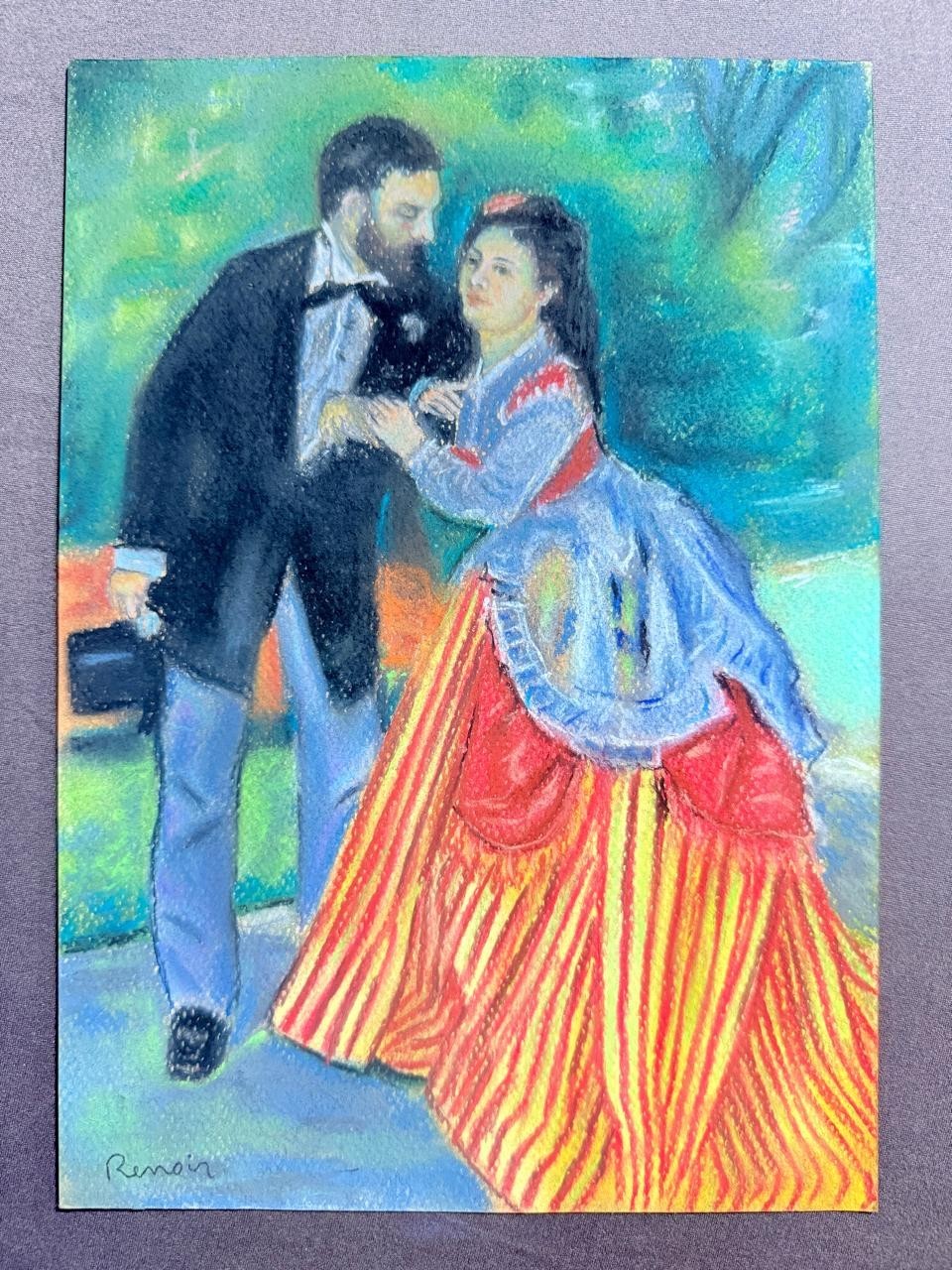 Pierre-Auguste Renoir Drawing (handmade) Antique paper, signed and sealed