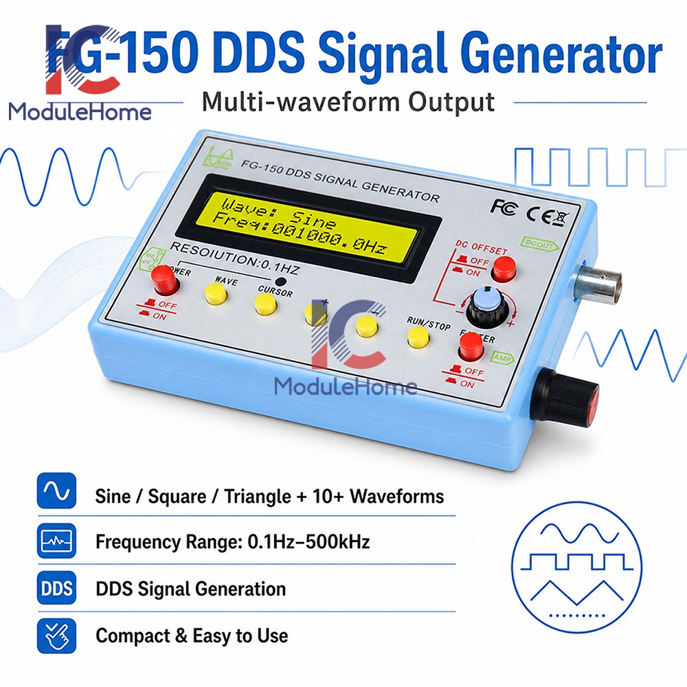 FG-150 DDS High-Precision Frequency Signal Generator with 15 Adjustable Waveform