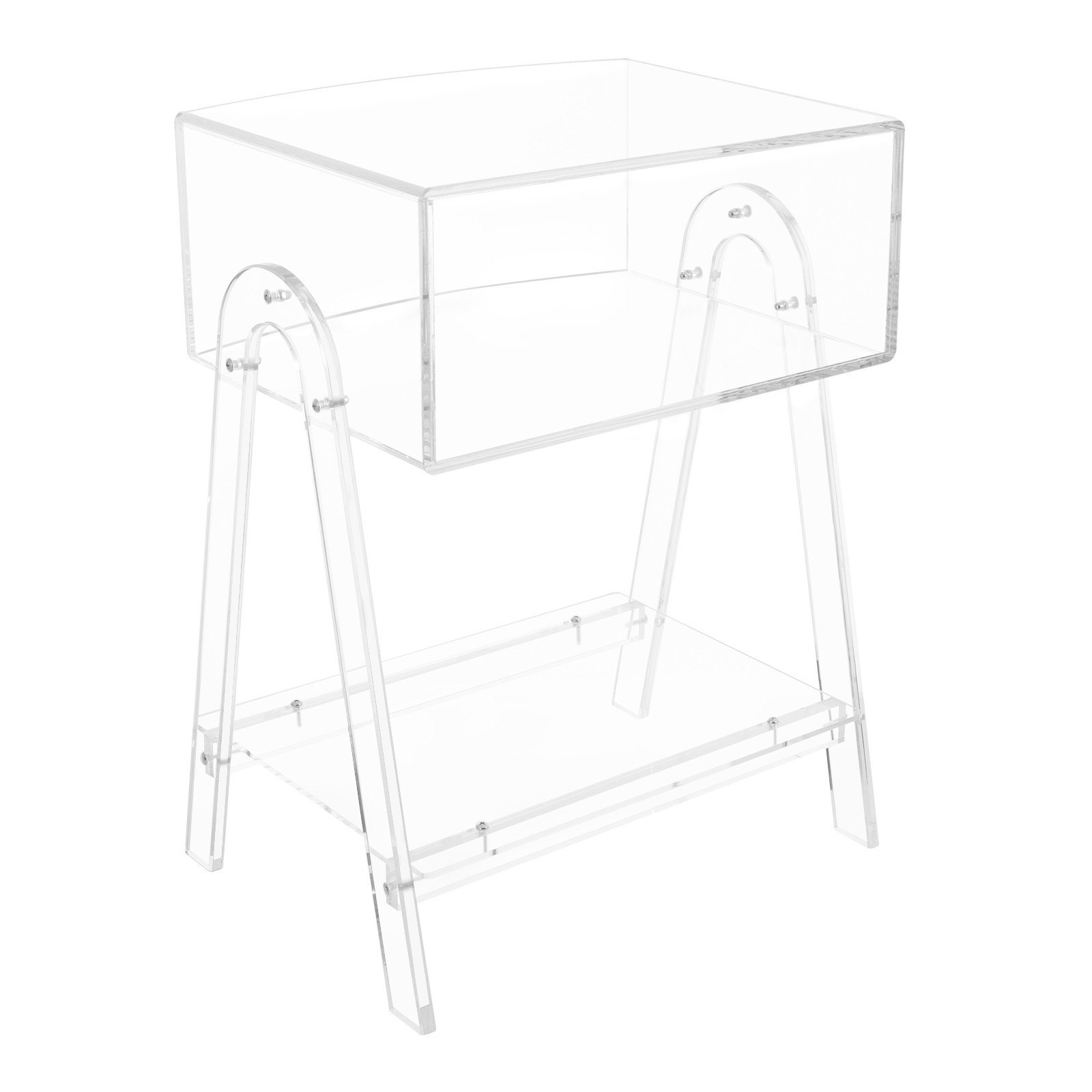 44*32*57cm 3 Tier Acrylic Side Table Tea/Coffee table Clear Nightstand End Table