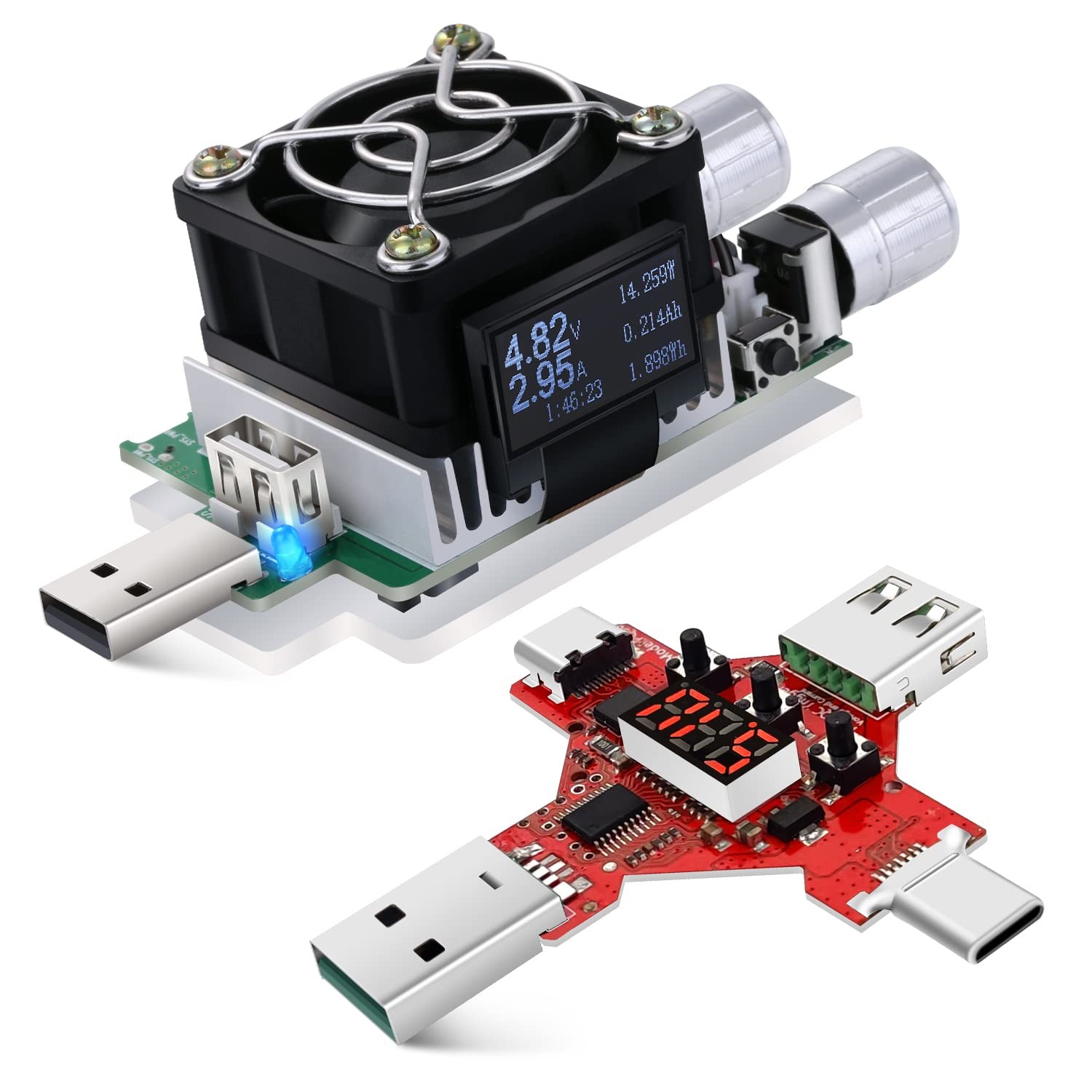 USB Power Meter, Eversame 35W Adjustable Constant Current Electronic USB Load Te