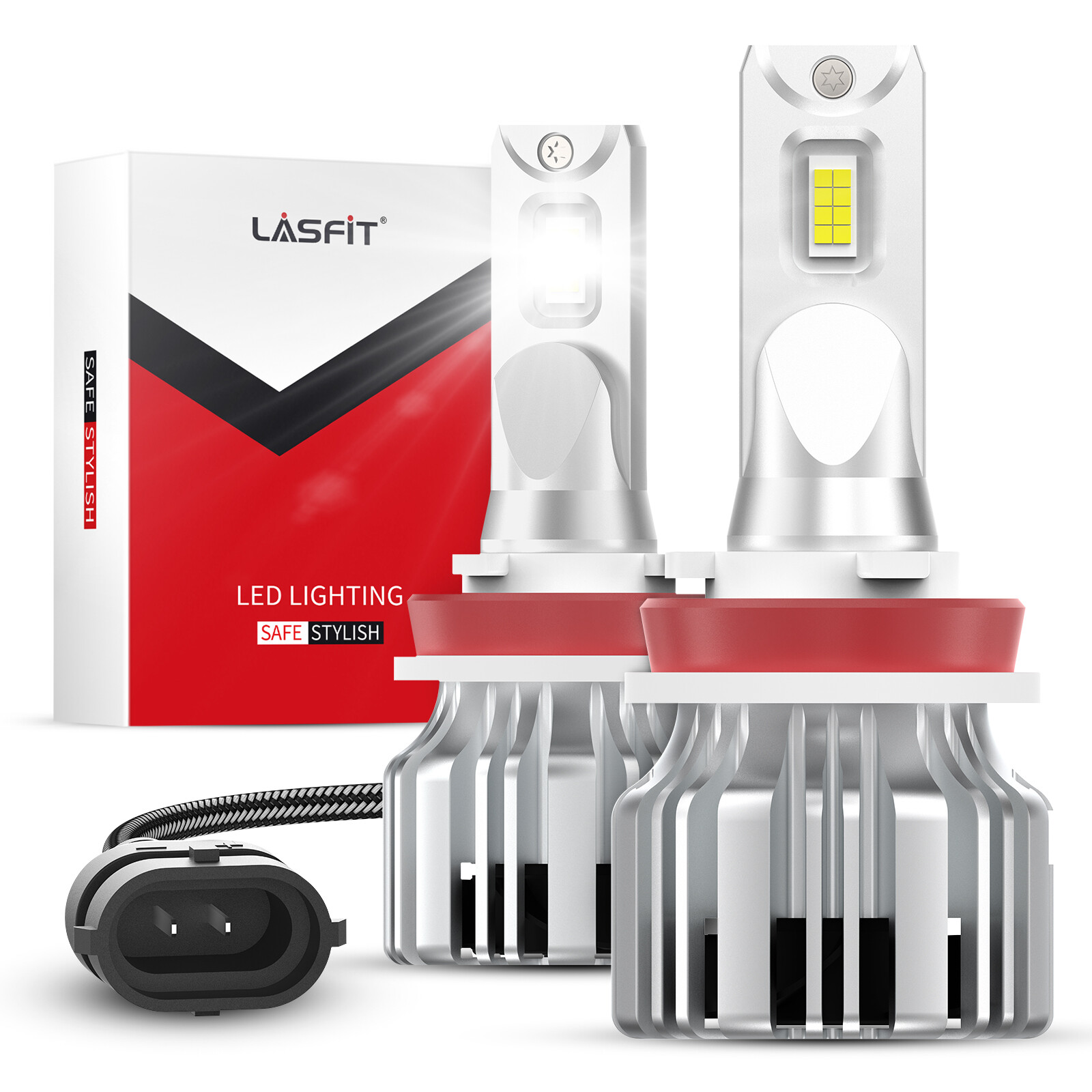 LASFIT H11 LED Headlights Low Beam Bulb Super Bright 6000K Cool White 5000LM 2x