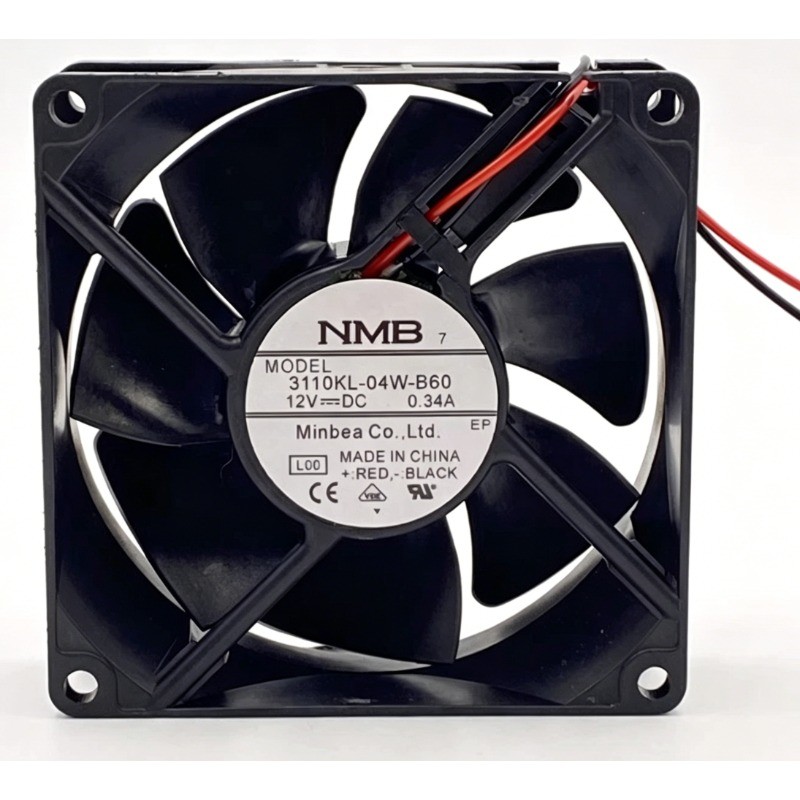 NEW NMB 3110KL-04W-B60 Large air volume ball cooling fan 2pin DC12V 0.34A 8025