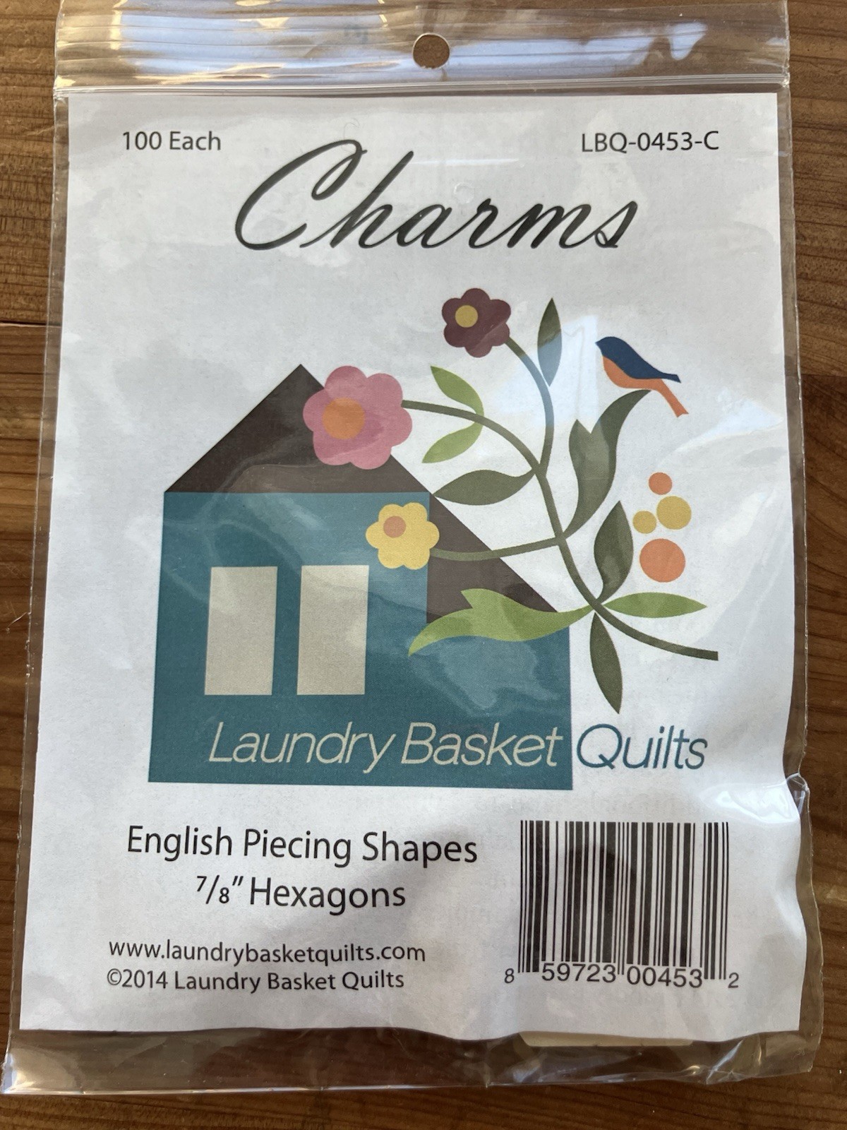 Laundry Basket Quilts 100 Charms English Piecing Shapes 7/8” Hexagons