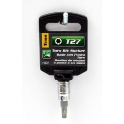 Titan 66927 Torx Bit Socket, 1/4" Drive, T27, Chrome