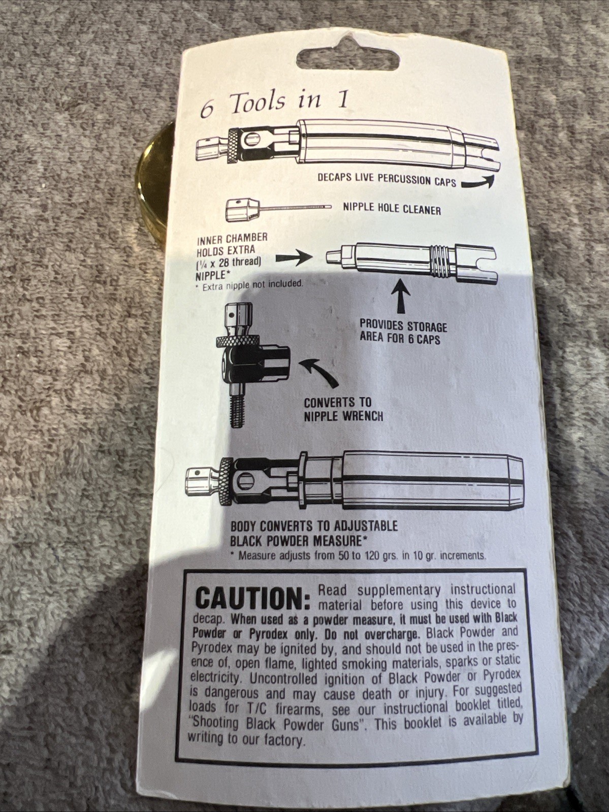 Thompson Center 6 In 1 Combination Tool #7074 Muzzleloader Black Powder