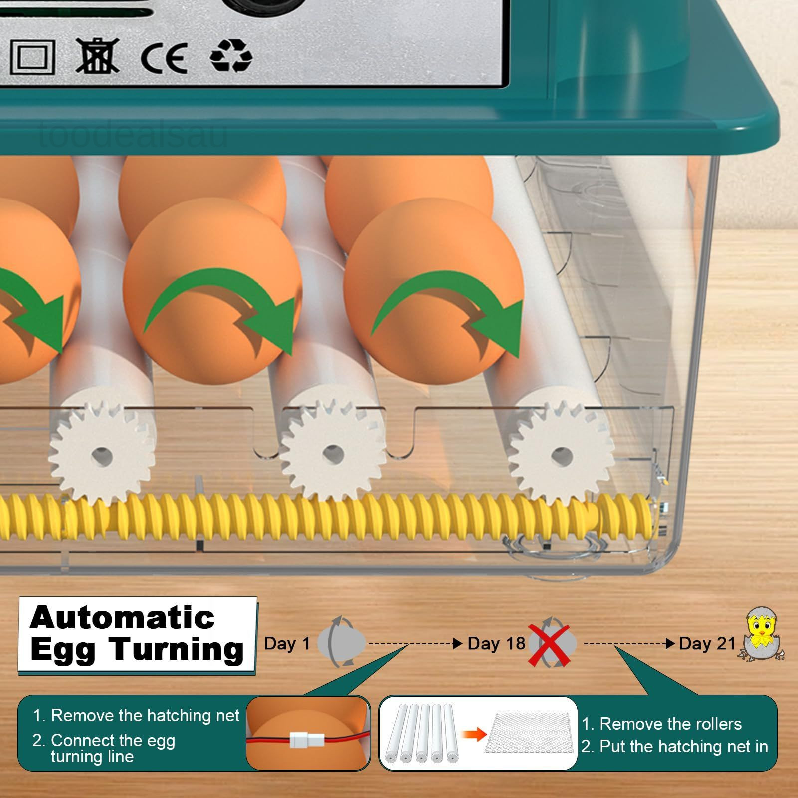 16 Eggs Incubators for Hatching Eggs, Egg Incubator with Automatic Egg Turning..