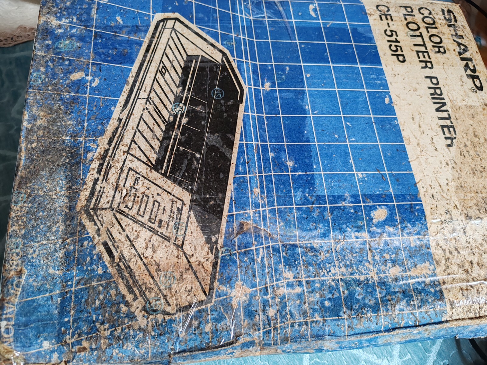 Vintage SHARP CE-515P plotter working with RS232C interafce and 4 refilled pens