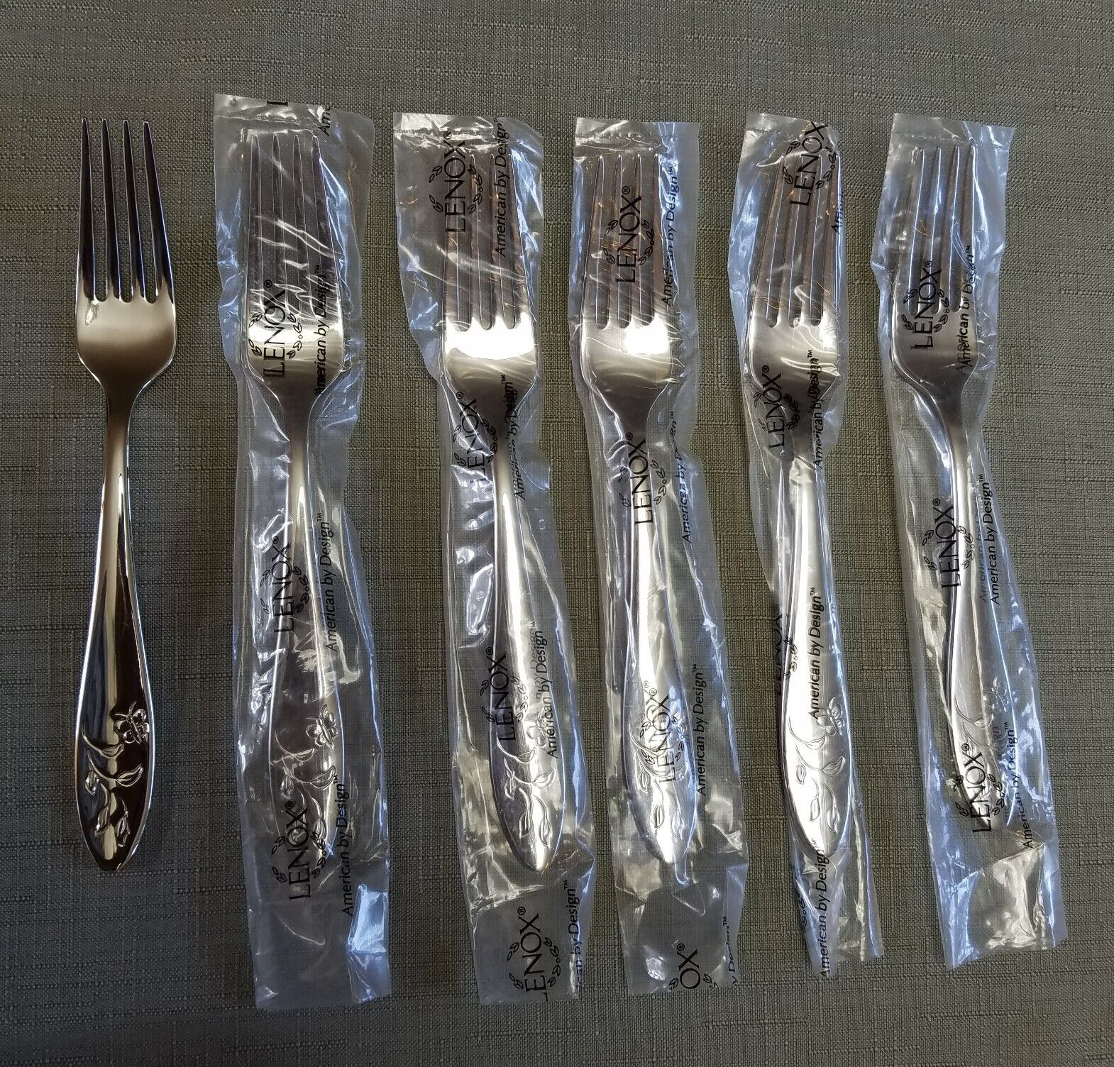 6-Lenox Butterfly Meadow Salad Forks Stainless Flatware  Set of 6 New!