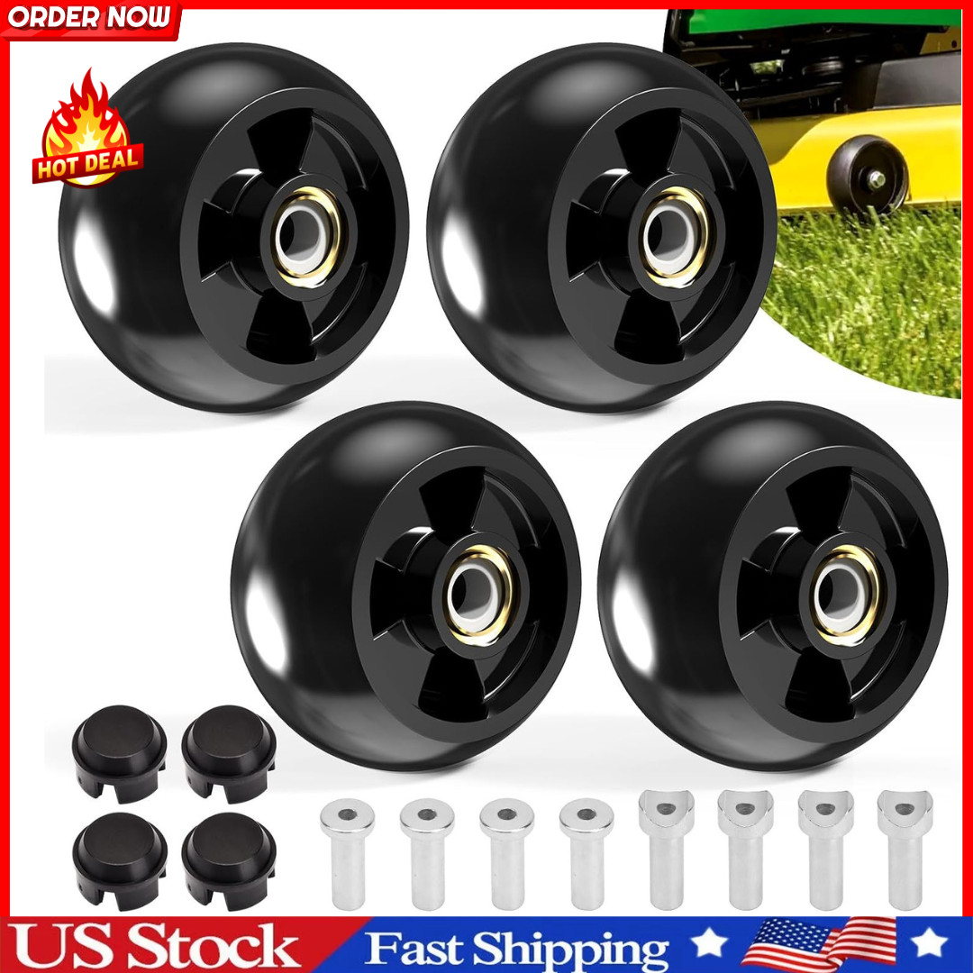 John Deere Deck Wheel Kit 4 Pack for 48" 54" 60" 62" 72" Mowers AM125172