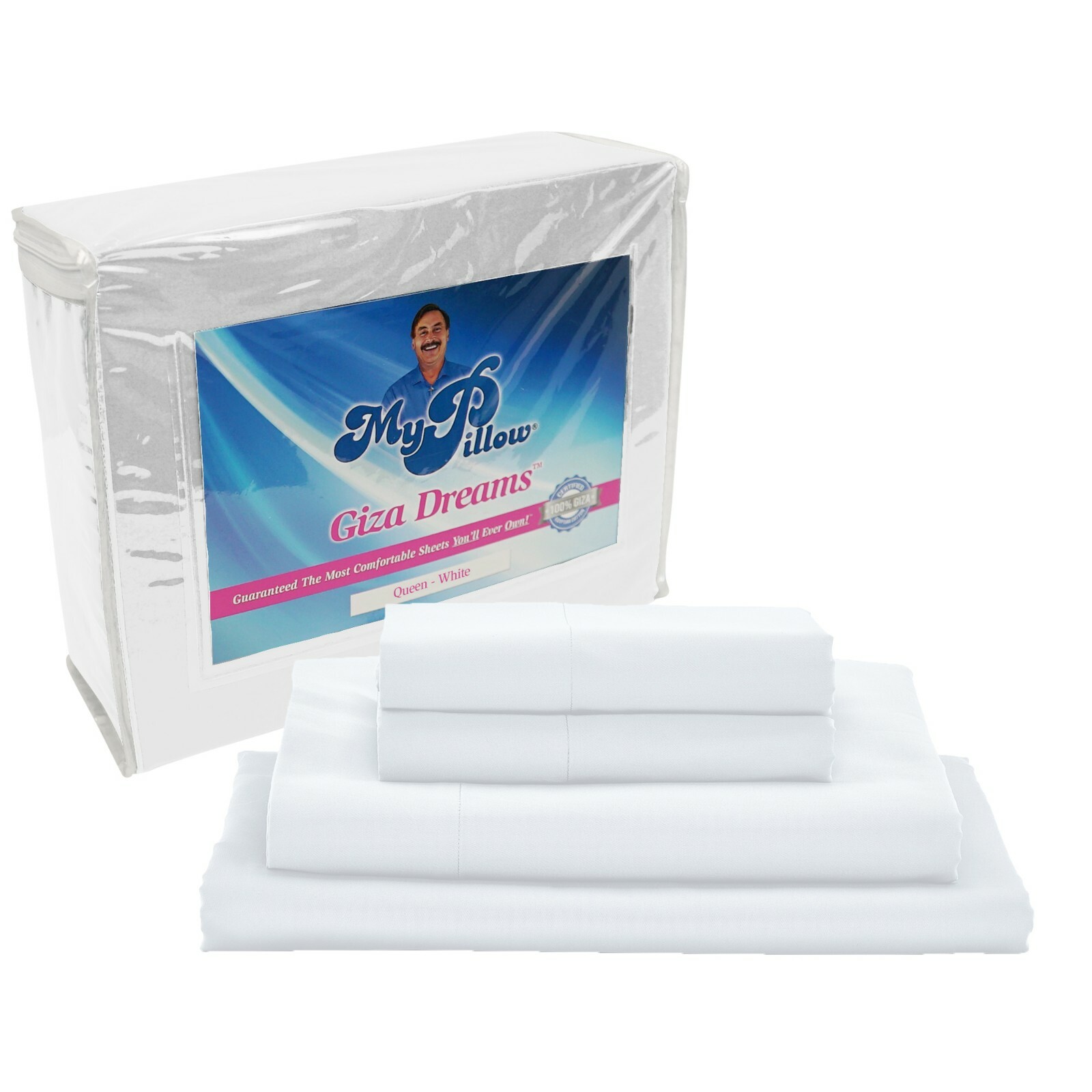 New My Pillow Bed Sheet Set 100% Certified Giza Egyptian Long Staple Cotton