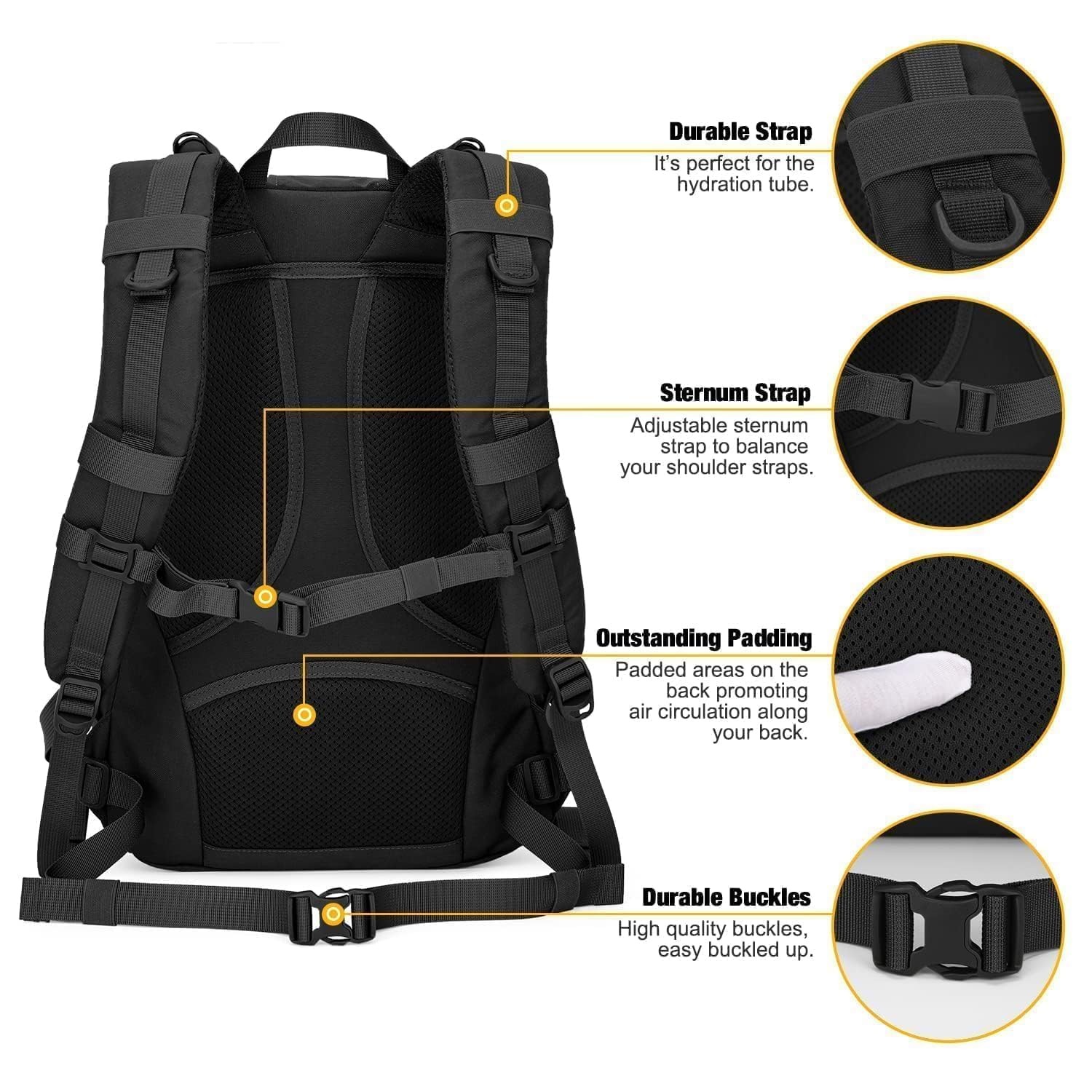 25L Hiking Backpack,Lightweight Molle Tactical Backpack for Running,Hiking,Cy...