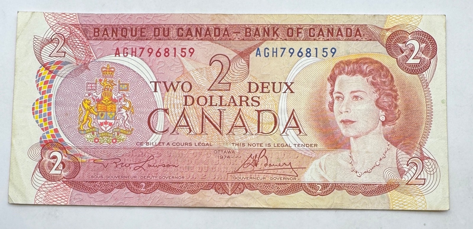 1974 Canada $2 Bill- Two Dollar Note- Canadian Foreign Paper Currency-Ships Free