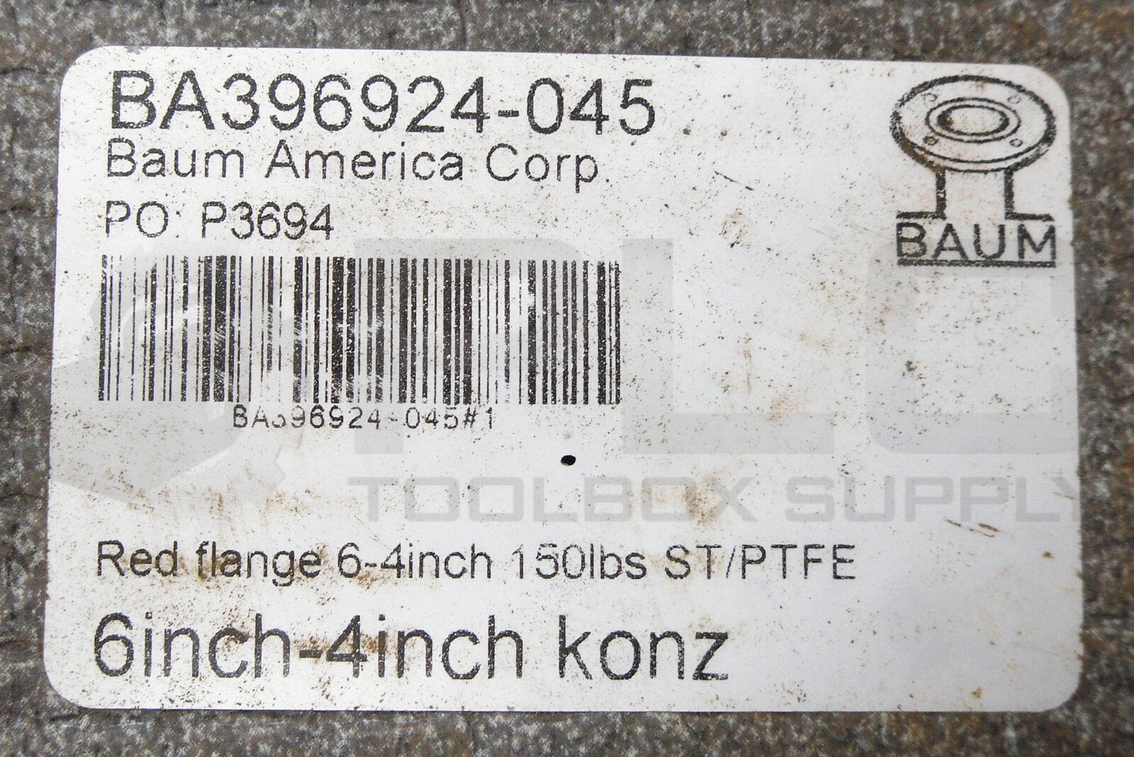 NEW BAUM BA396924-045 REDUCING FLANGE 6-4" 150LBS