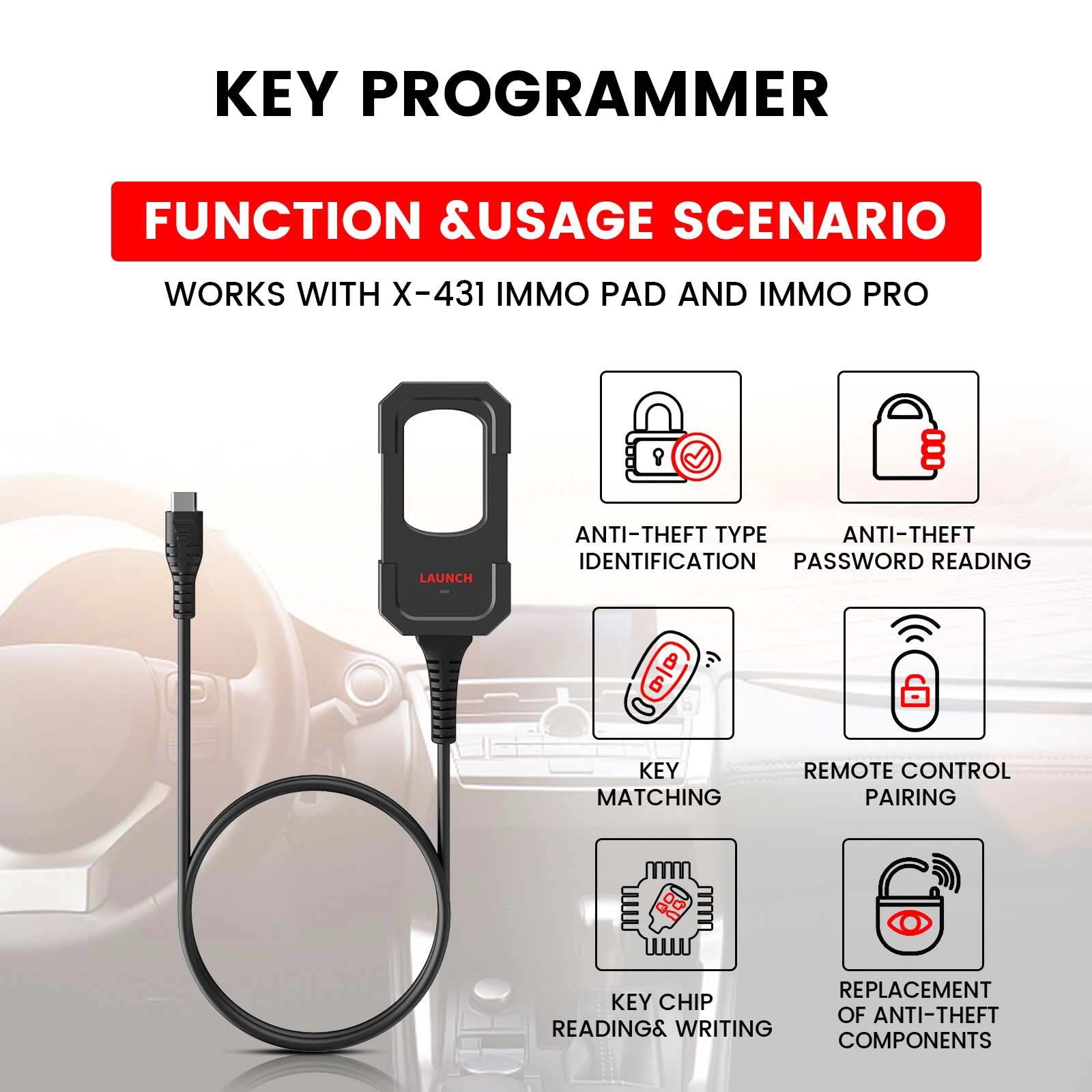 LAUNCH X431 Remote Key Progarmmer Work With X431 IMMO ELITE & X431 IMMO PLUS