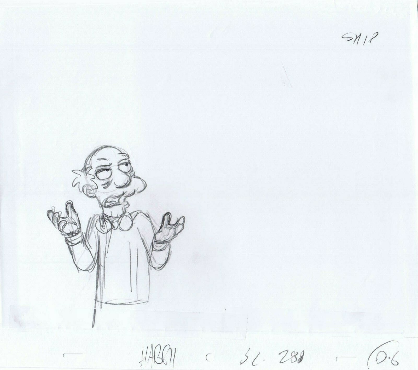 Simpsons 2006 Original Art w/COA Animation Production Pencils HABF11 SC*288 D-6