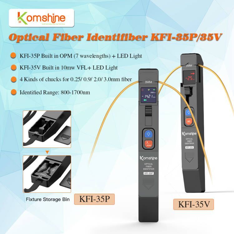 New Design Fiber Optic Trafic Identifier Komshine KFI-35/45 With/ 10MW VFL, OPM