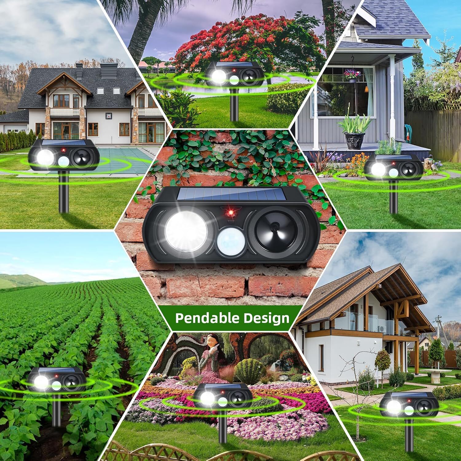 Solar Ultrasonic Animal Repeller for Yard