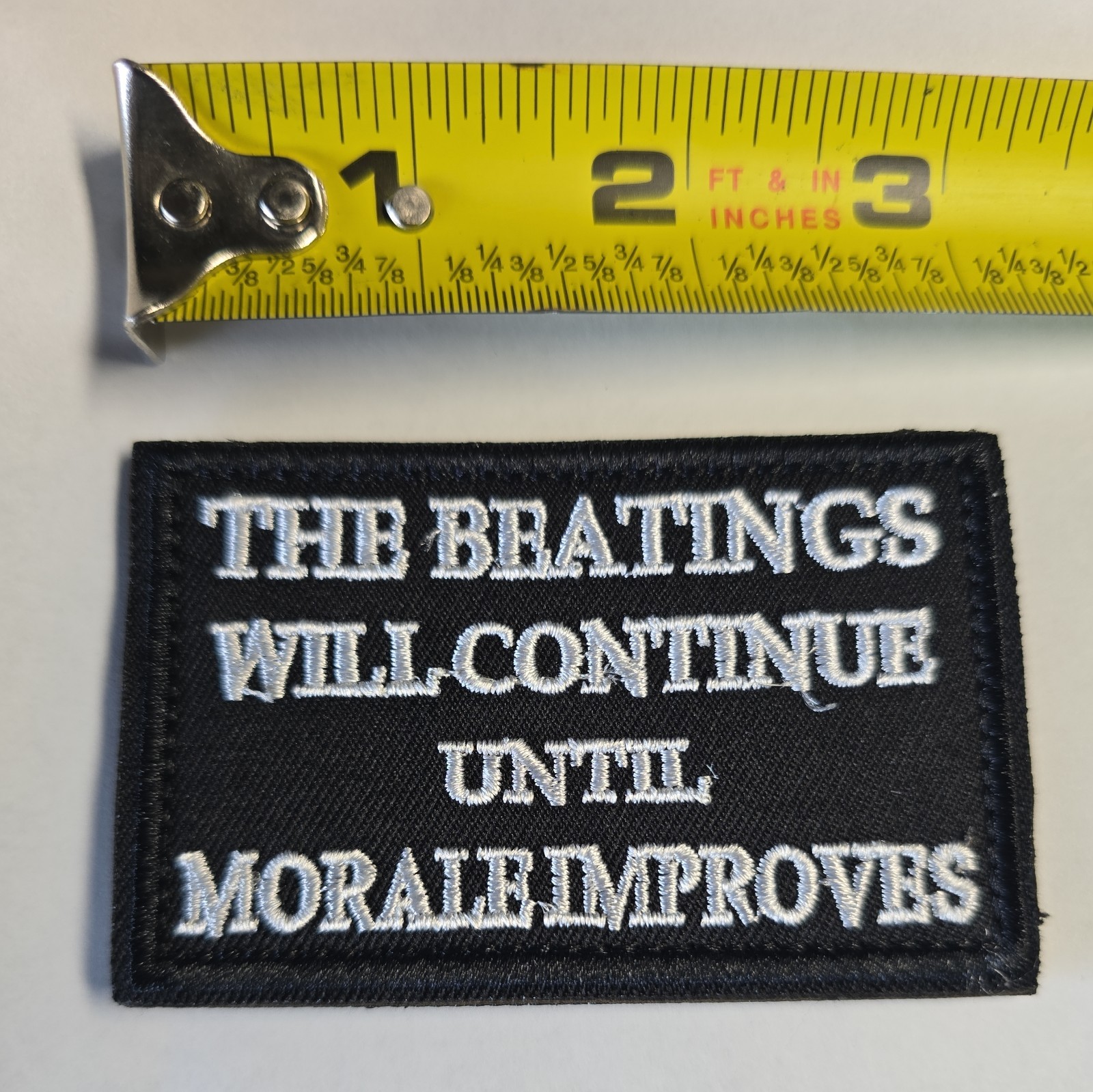 The beatings will continue Hook Loop Morale Patch 2x3