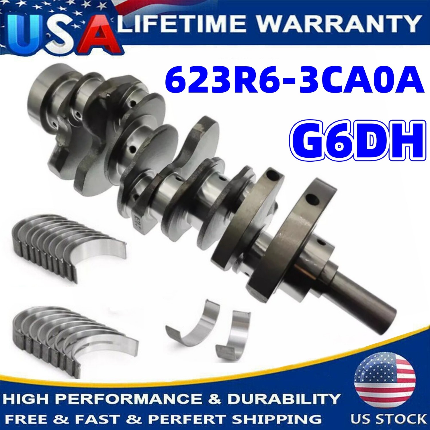G6DH Engine Crankshaft + Bearing Kit For 11-16 Hyundai Santa Fe Kia Sorento 3.3L