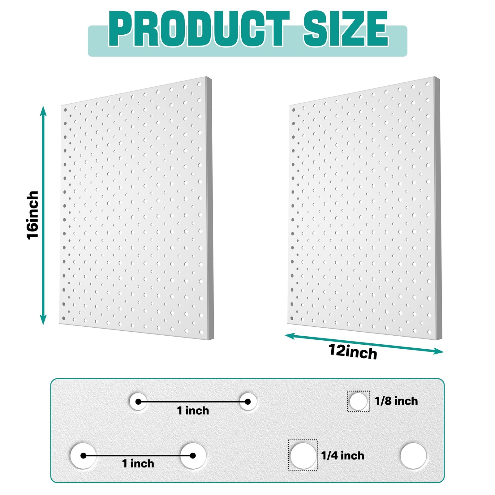 2 PCS Gray 12x16 Inch Heavy Duty Metal Pegboard Wall Panels Tool Storage