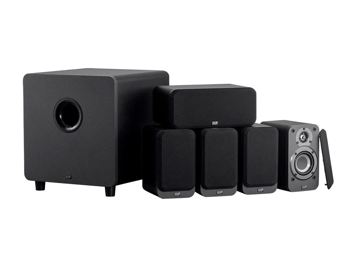 Monoprice Premium 5.1-Channel Home Theater System, Charcoal W/ Powered Subwoofer