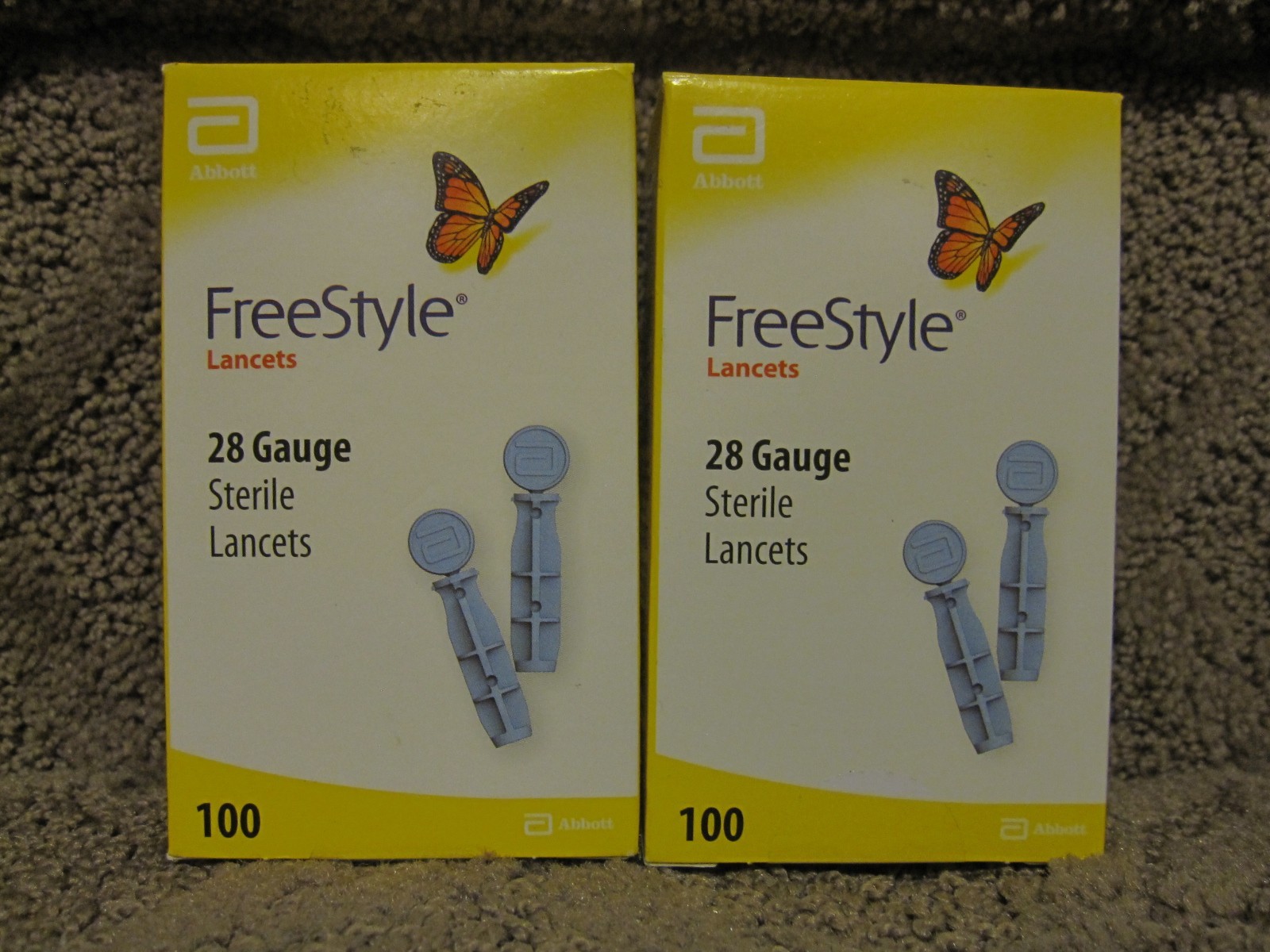 Lot 2 FreeStyle Lancets 100 Lancets Diabetic Blood Glucose Testing Exp 2028/07