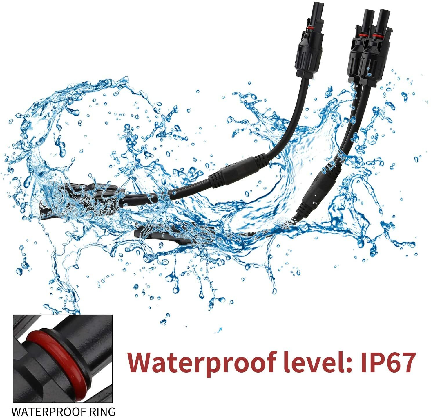 Solar Cable Y Panel Branch Connector IP65 Waterproof Solar Adapter Connector USA