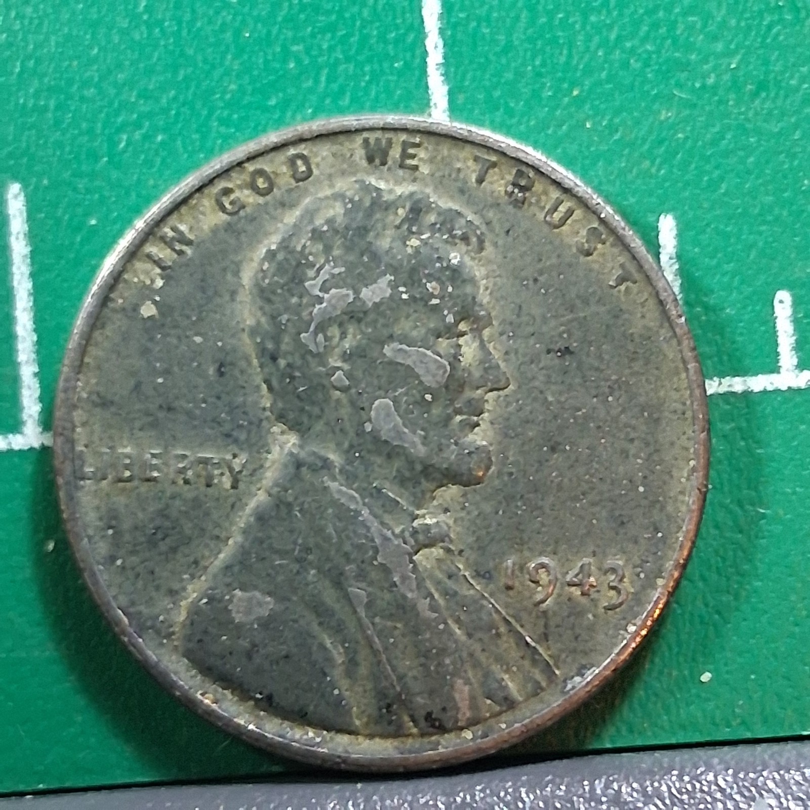 1943 United States USA Abraham Lincoln Wheat Penny 1 Cent Steel Coin