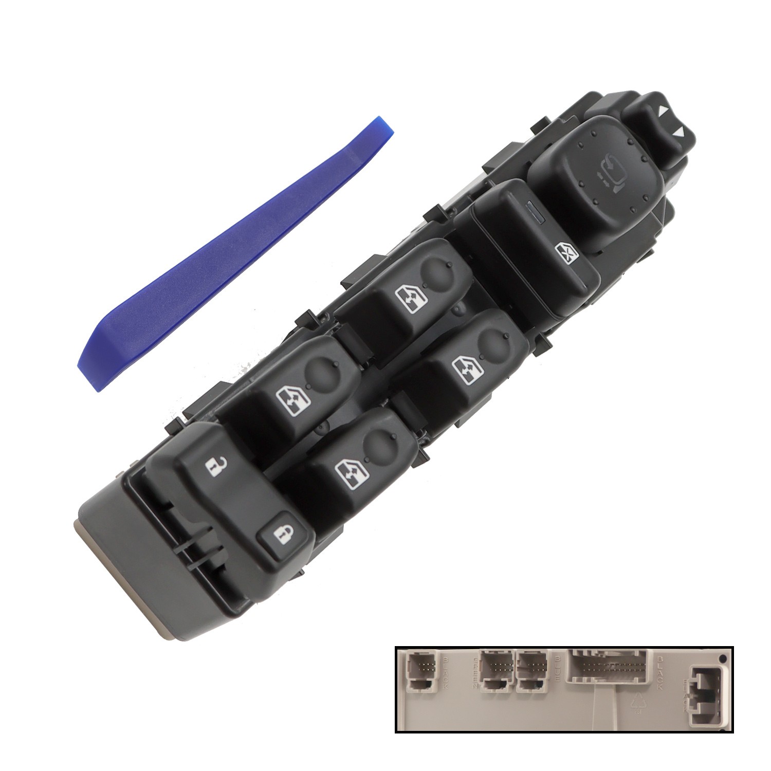 15883320 Power Window Switch Front Driver Left Side Black For GM Chevy Silverado