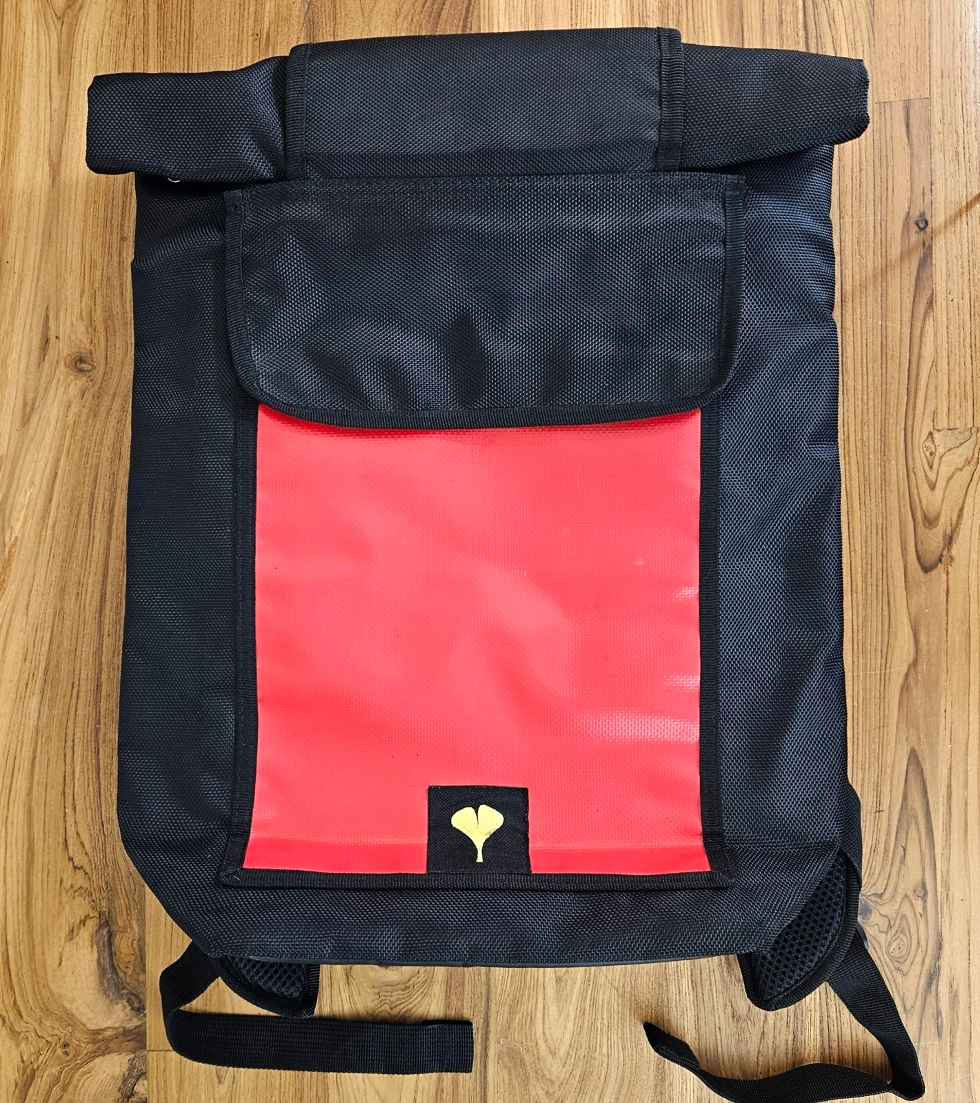GinkGo Bikes Rolltop Red/Black Backpack Biking, Cycling Commuter
