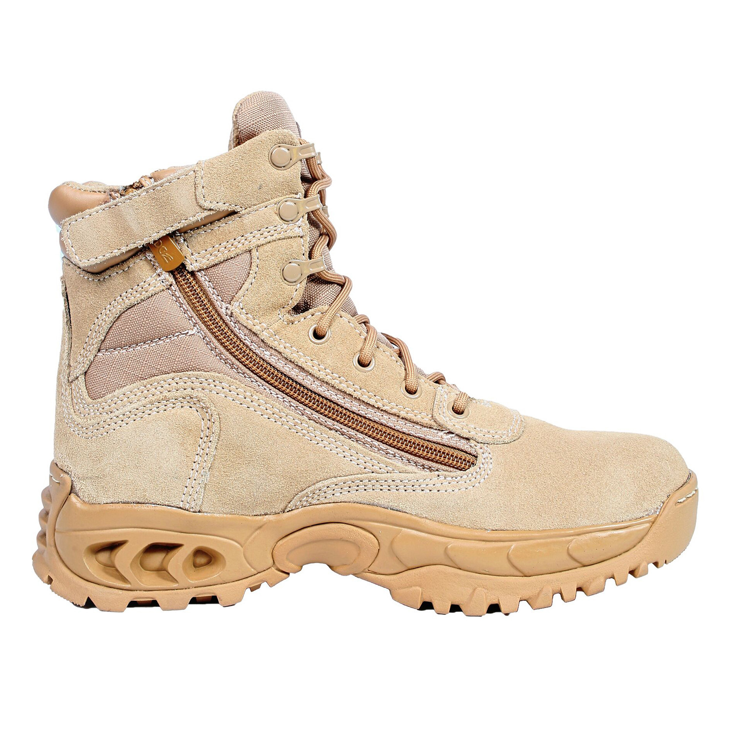 Ridge Men 6" Suede Leather Zipper Non-Slip Tactical Military Work Sand Shoe Boot