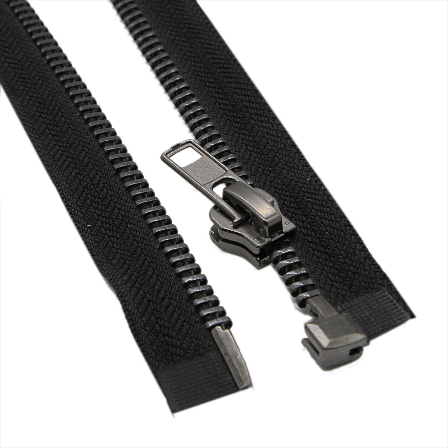 #8 27 Inch Separating Jacket Zipper Black Nickel 68Cm Metal Zipper Heavy Duty Me