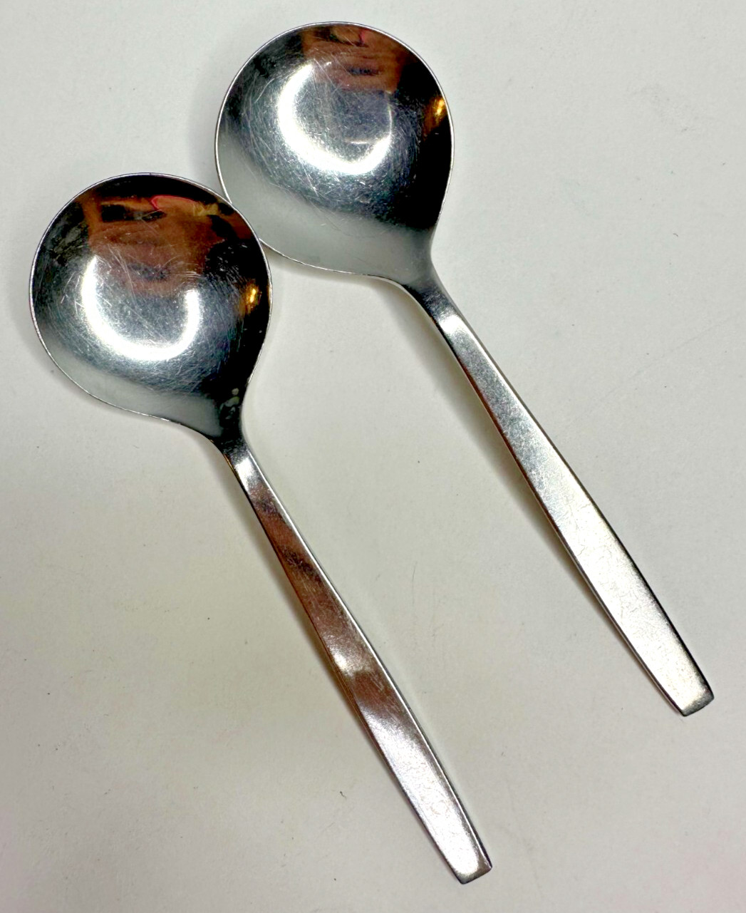 Viners of Sheffield England Stainless Flatware Set 2 Soup Spoons Replacement