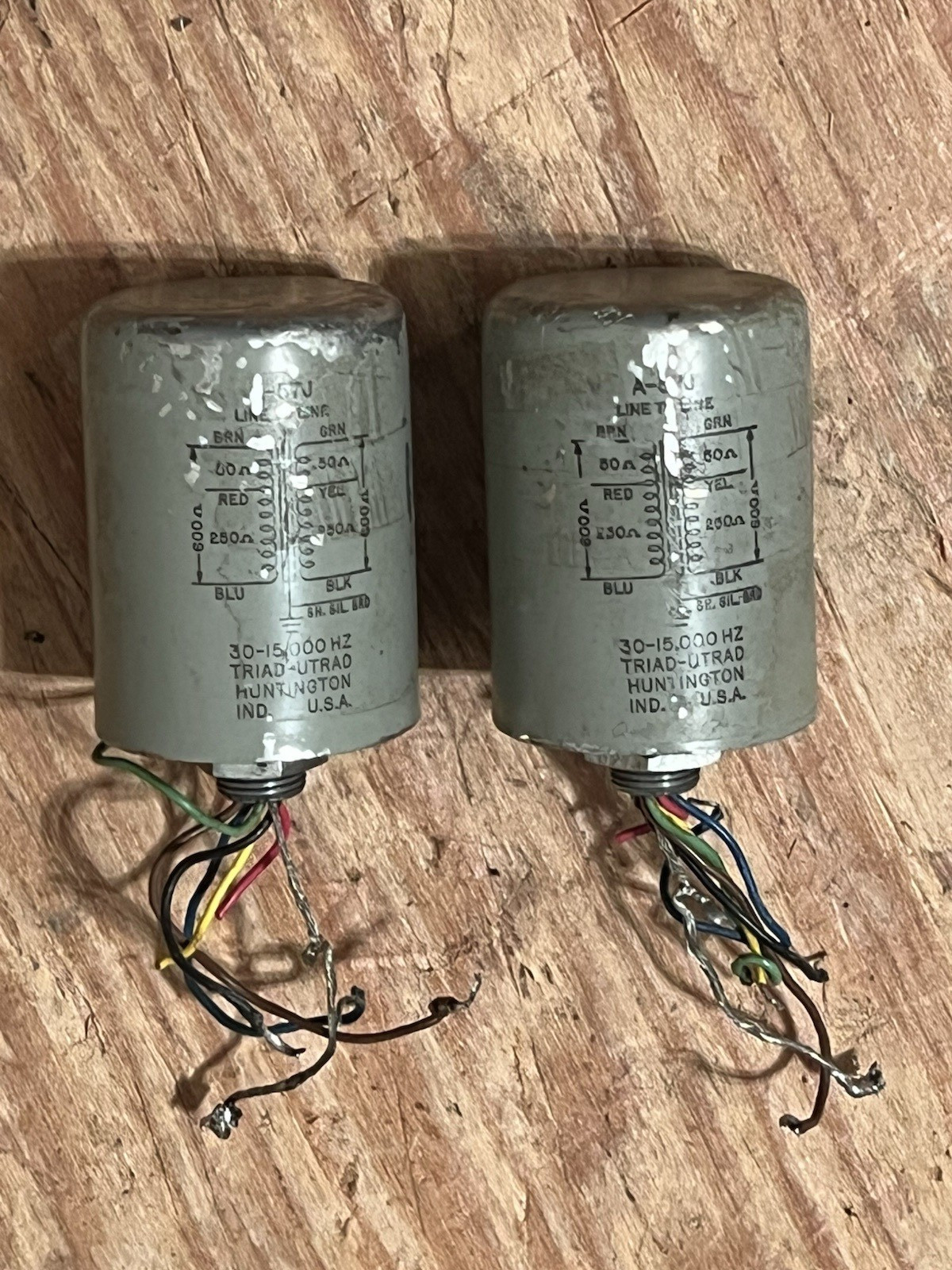 pair of vintage Triad A57-J Line Transformers USA Utrad