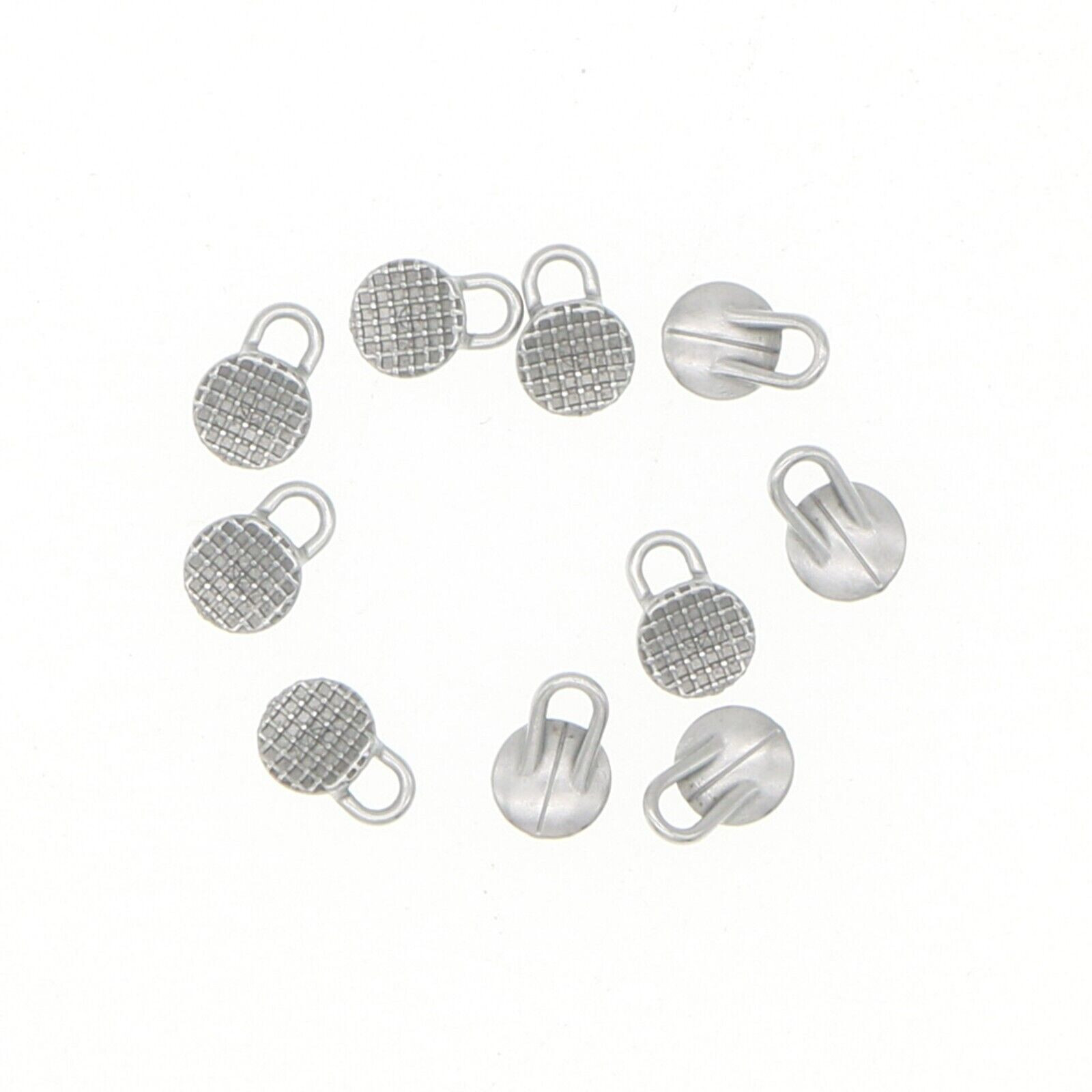 100 Pcs Dental Orthodontic Lingual Button Round Base Bondable MIM Traction Hook