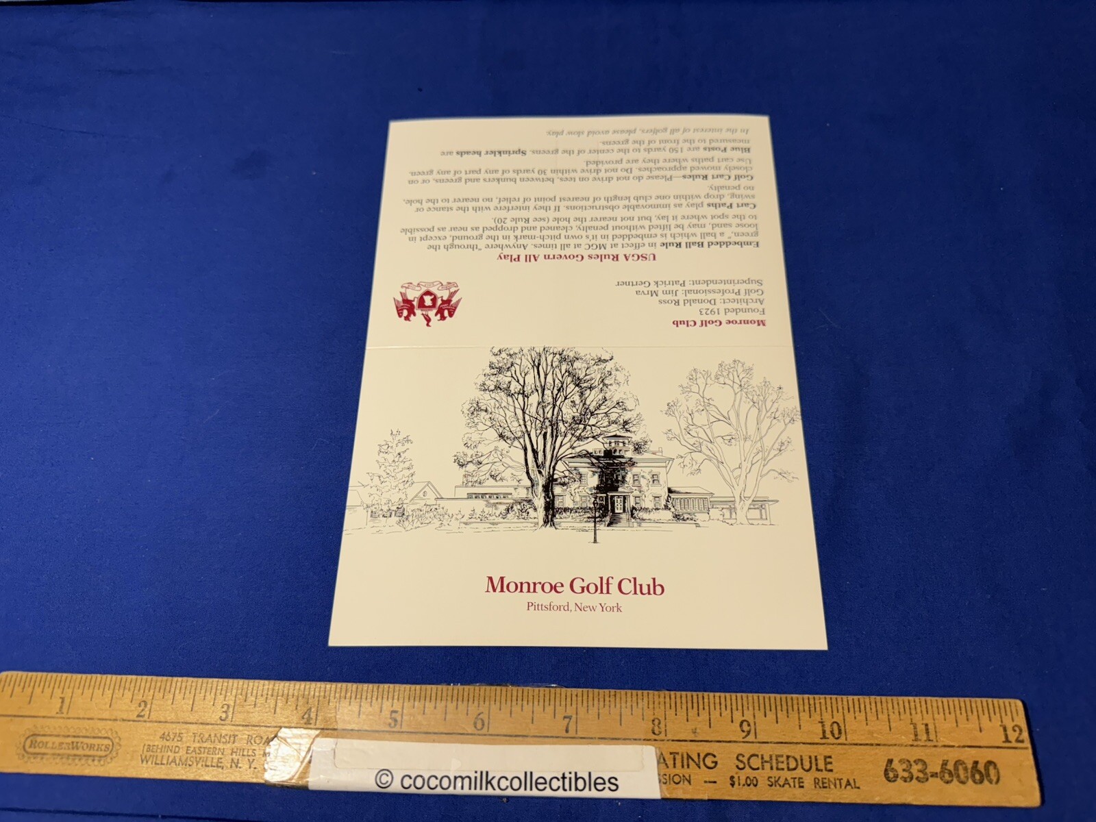 Vintage Unused Scorecard Monroe Golf Country Club CC Pittsford NY 155 Golf Ave