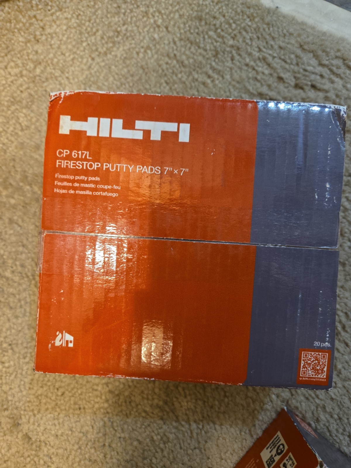 Hilti CP 617L Firestop Putty pad 1 Box Of 20 NEW + FAST SHIP! 7x7