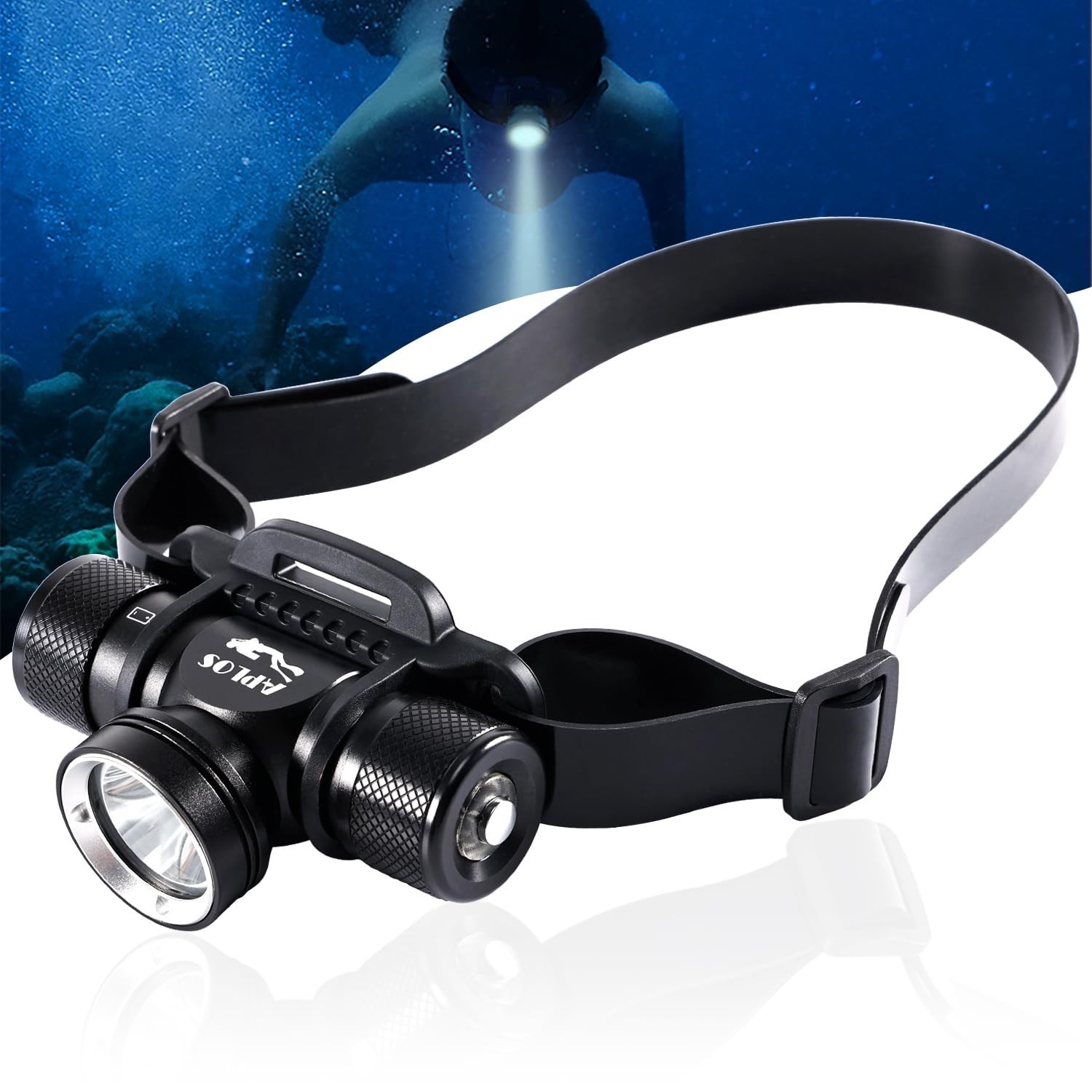 APLOS HP900 Diving Headlamp Rechargeable - 3000 Lumen Super Bright Scuba Dive...