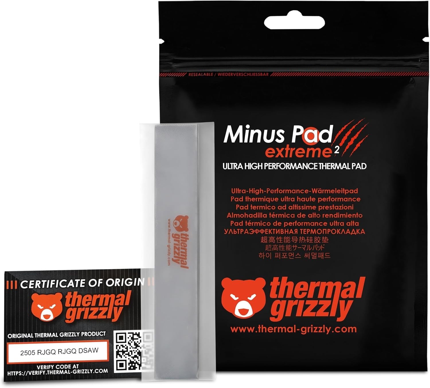 Thermal Grizzly Minus Pad Extreme 2- High Performance Thermal Pad 120x20x1.5 mm